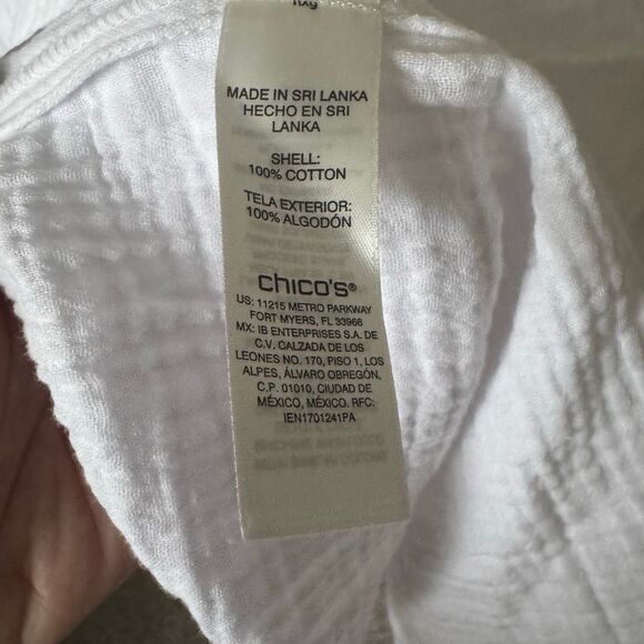 Chico’s 100% Cotton Gauze White Tiered V-Neck Midi Dress NWT - Picture 6 of 7